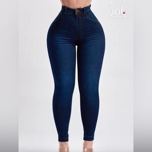 Sol Beauty Blue Pearl Push Up Jeans